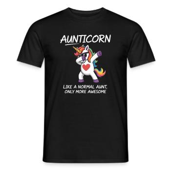 Aunticorn Tante Einhorn Dabbing Spruch Awesome - Männer T-Shirt - Schwarz - Vorne - AI Model Male 178 light (178cm)