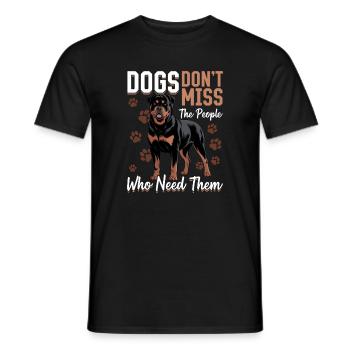 Rottweiler Rottweiler Rottie Race de chien - T-shirt homme - noir - Devant - AI Model Male 178 light (178cm)