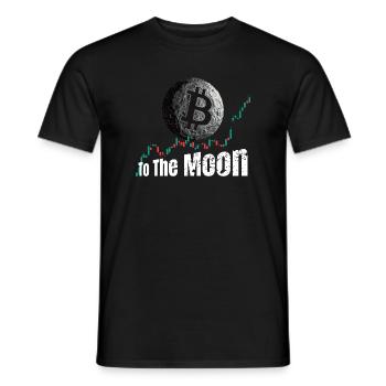 Bitcoin jusqu’à la Lune - T-shirt homme - noir - Devant - AI Model Male 178 light (178cm)