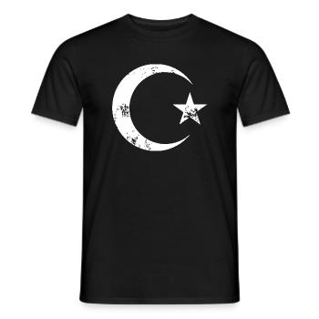 Lunar Crescent Night Sky - Men's T-Shirt - black - Front - AI Model Male 178 light (178cm)