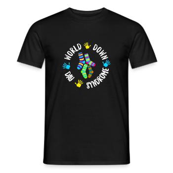 Welt-Down-Syndrom-Sockenkreis - Männer T-Shirt - Schwarz - Vorne - AI Model Male 178 light (178cm)
