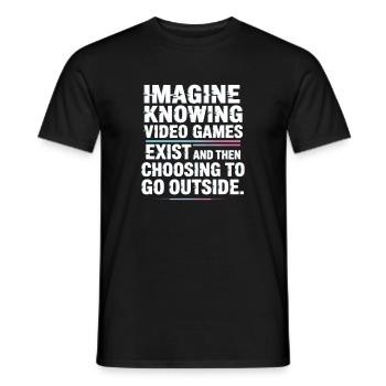 Imagine Video Games Exist PC Gamer Gaming Zocker - Men's T-Shirt - black - Front - AI Model Male 178 light (178cm)