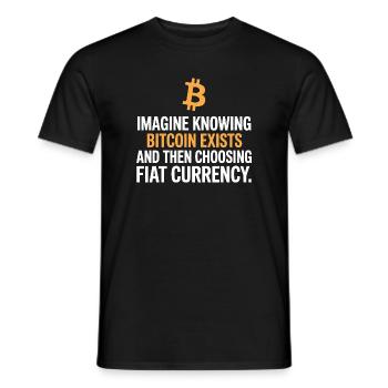 Bitcoin Imaginez savoir que Bitcoin existe crypto BTC - T-shirt homme - noir - Devant - AI Model Male 178 light (178cm)
