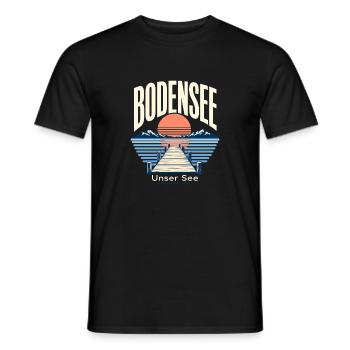 Bodensee Unser See Lake Vacation Memory - Männer T-Shirt - Schwarz - Vorne - AI Model Male 178 light (178cm)