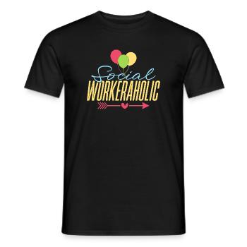 Quota de travailleurs sociaux Travail social Workeraholic - T-shirt homme - noir - Devant - AI Model Male 178 light (178cm)