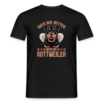 Rottweiler Rottweiler Rottie Race de chien - T-shirt homme - noir - Devant - AI Model Male 178 light (178cm)