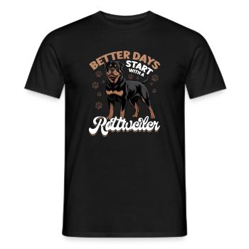 Rottweiler Rottweiler Rottie Race de chien - T-shirt homme - noir - Devant - AI Model Male 178 light (178cm)