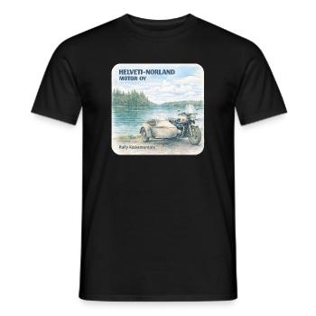 Helveti-Norland Motor OY: Sivupyörä - Männer T-Shirt - Schwarz - Vorne - AI Model Male 178 light (178cm)