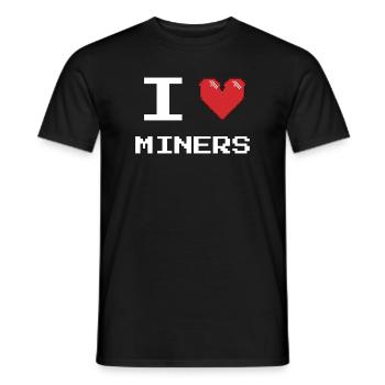 I love Miners Retro Herz - Männer T-Shirt - Schwarz - Vorne - AI Model Male 178 light (178cm)