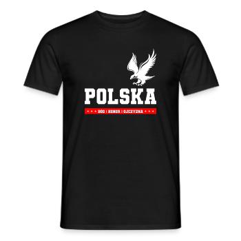 POLSKA TYPOGRAPHIC - Men's T-Shirt - black - Front - AI Model Male 178 light (178cm)