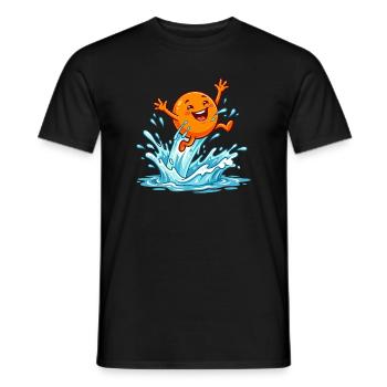 Splashing Orange Summer Vibes Pool Vacation Ladies - Men's T-Shirt - black - Front - AI Model Male 178 light (178cm)