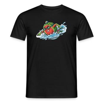 Splashing Watermelon Summer Pool Vibes Ladies - Men's T-Shirt - black - Front - AI Model Male 178 light (178cm)