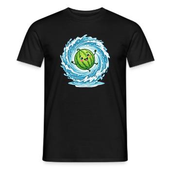 Splashing Watermelon Summer Pool Vibes Ladies - Men's T-Shirt - black - Front - AI Model Male 178 light (178cm)