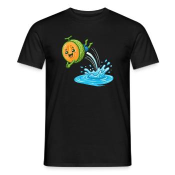Splashing Watermelon Summer Pool Vibes Ladies - Men's T-Shirt - black - Front - AI Model Male 178 light (178cm)