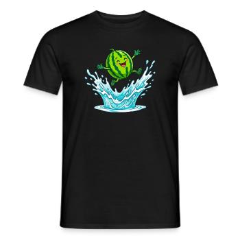 Splashing Watermelon Summer Pool Vibes Ladies - Men's T-Shirt - black - Front - AI Model Male 178 light (178cm)