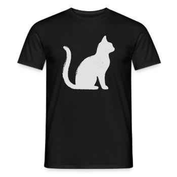 Cat - Men's T-Shirt - black - Front - AI Model Male 178 light (178cm)
