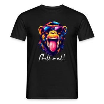 Chill Times Cool Pop Art Style Monkey - T-shirt homme - noir - Devant - AI Model Male 178 light (178cm)