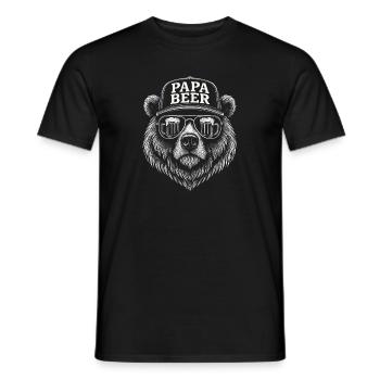 Papa Beer Father Bear Beer Humor Gift Idea - Men's T-Shirt - black - Front - AI Model Male 178 light (178cm)
