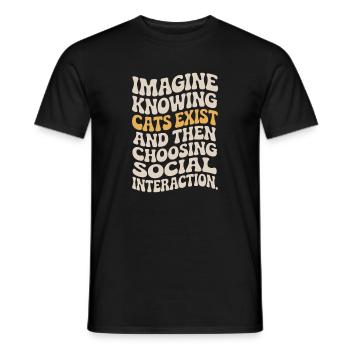 Chat : imaginez savoir que les chats existent Maman de chats - T-shirt homme - noir - Devant - AI Model Male 178 light (178cm)