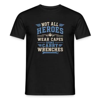 Aircraft Mechanic Aviation Technology Maintenance - Men's T-Shirt - black - Front - AI Model Male 178 light (178cm)