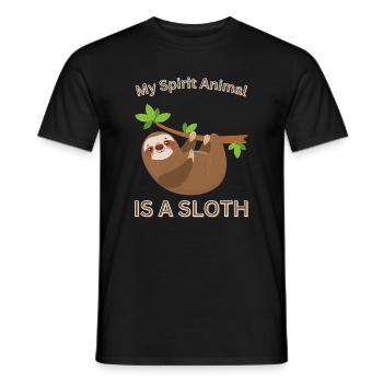 My Spirit Animal Is A Sloth Funny Lazy Sleepy - Men's T-Shirt - black - Front - AI Model Male 178 light (178cm)