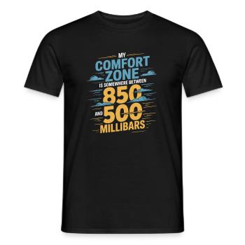 Comfort zone 850–500 hPa | Meteorology - Men's T-Shirt - black - Front - AI Model Male 178 light (178cm)
