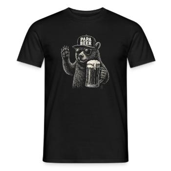 Papa Beer Father Bear Beer Humor Gift Idea - Men's T-Shirt - black - Front - AI Model Male 178 light (178cm)