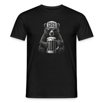 Papa Beer Father Bear Beer Humor Gift Idea - Men's T-Shirt - black - Front - AI Model Male 178 light (178cm)