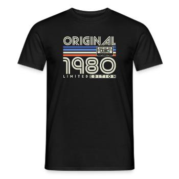 1980 Jahrgang Vintage Retro Geburtstag Geschenk - Männer T-Shirt - Schwarz - Vorne - AI Model Male 178 light (178cm)