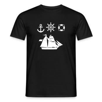 Sail - Men's T-Shirt - black - Front - AI Model Male 178 light (178cm)