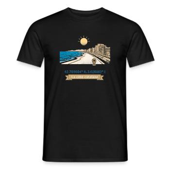 Canet en Roussillon - Promenade Méditerranéenne - T-shirt homme - noir - Devant - AI Model Male 178 light (178cm)