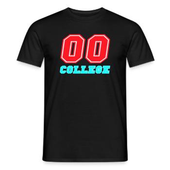 00 College Neon Emblem - Men's T-Shirt - black - Front - AI Model Male 178 light (178cm)