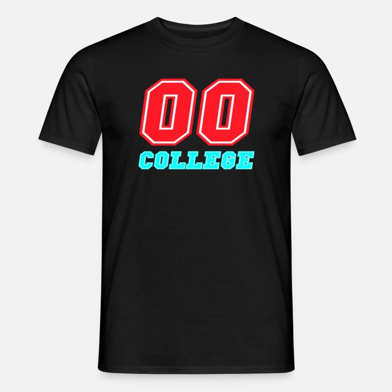 00 College Neon-Emblem - Männer T-Shirt - Schwarz