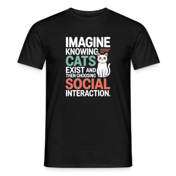 Chat : imaginez savoir que les chats existent Maman de chats - T-shirt homme - noir - Devant - AI Model Male 178 light (178cm)