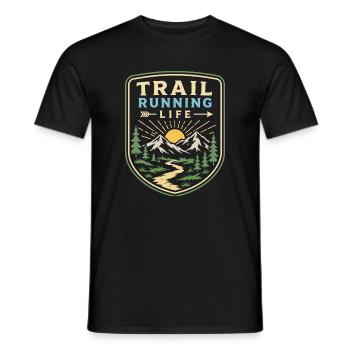Trail Running Life - Men's T-Shirt - black - Front - AI Model Male 178 light (178cm)