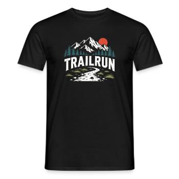 Trailrun - Männer T-Shirt - Schwarz - Vorne - AI Model Male 178 light (178cm)