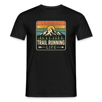 Trail Running Life - Men's T-Shirt - black - Front - AI Model Male 178 light (178cm)