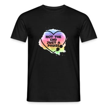 Prévention du suicide en point-virgule juste - T-shirt homme - noir - Devant - AI Model Male 178 light (178cm)