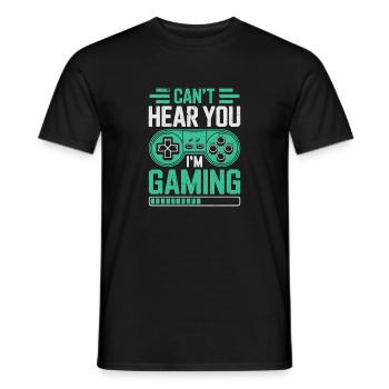 Ich hör dich nicht – Ich zocke - Männer T-Shirt - Schwarz - Vorne - AI Model Male 178 light (178cm)