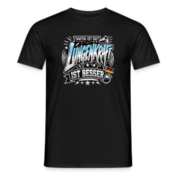 Taktik ist gut, Lungenkraft ist besser - Männer T-Shirt - Schwarz - Vorne - AI Model Male 178 light (178cm)