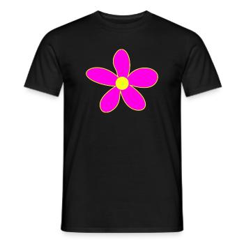 Neonpink Blütenzauber Gelbe Mitte - Männer T-Shirt - Schwarz - Vorne - AI Model Male 178 light (178cm)