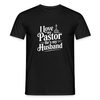 I Love My Pastor He's My Husband - Men's T-Shirt - black - Front - AI Model Male 178 light (178cm)