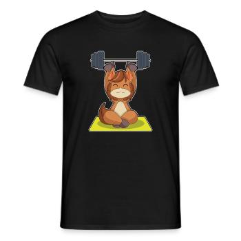 Bodybuilder cheval Bodybuilding avec haltères - T-shirt homme - noir - Devant - AI Model Male 178 light (178cm)