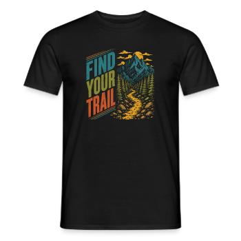 Montagnes - Trouvez votre sentier - T-shirt homme - noir - Devant - AI Model Male 178 light (178cm)
