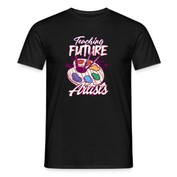 L’art du futur : Artistes enseignants - T-shirt homme - noir - Devant - AI Model Male 178 light (178cm)
