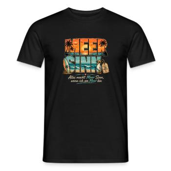 Meer Sinn - Sehnsucht nach Meer und Strand  - Männer T-Shirt - Schwarz - Vorne - AI Model Male 178 light (178cm)