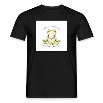 Frosch im Lotustempel der Ruhe - Männer T-Shirt - Schwarz - Vorne - AI Model Male 178 light (178cm)
