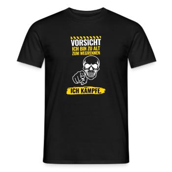 Vorsicht Ich bin zu alt zum Wegrennen - Männer T-Shirt - Schwarz - Vorne - AI Model Male 178 light (178cm)