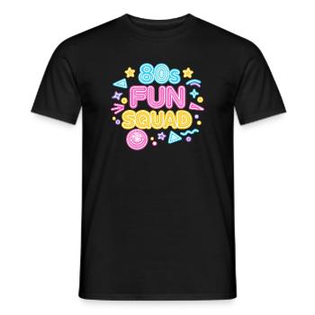 80s Fun Squad Neon Glow - Men's T-Shirt - black - Front - AI Model Male 178 light (178cm)