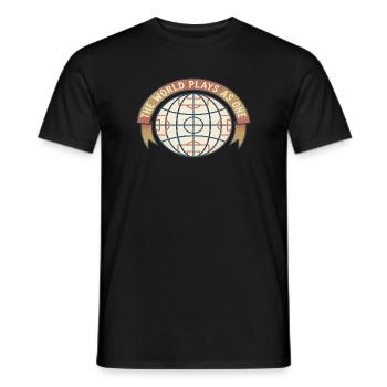 Vintage Globe Soccer Football Fan Retro Shirt - Männer T-Shirt - Schwarz - Vorne - AI Model Male 178 light (178cm)
